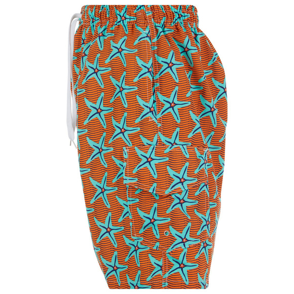 Mens Swimming Trunks, Beach Shorts, Vacation Swim Suit Cargo Pocket, Starfish - Picture 4 of 6